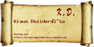 Kraus Dezideráta névjegykártya
